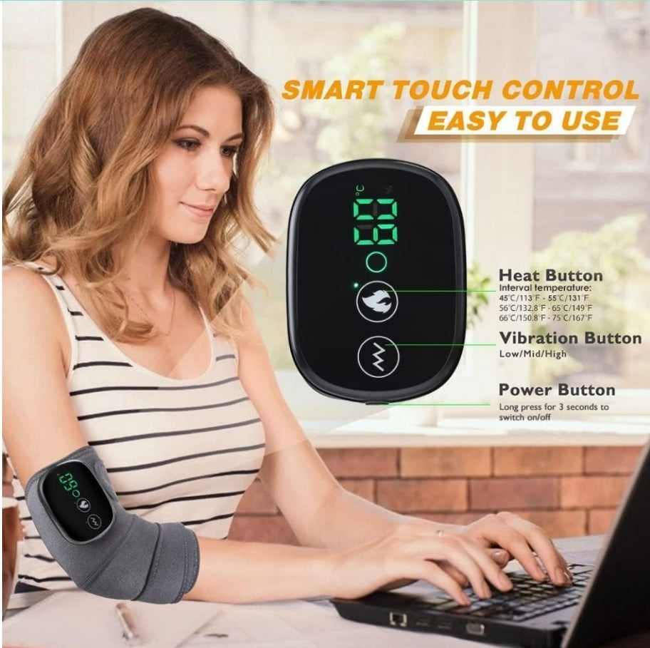 3 in 1 Knee Massager, Hot Compress Knee/Elbow/Shoulder Massager to Relieve Joint Pain with 3 Modes