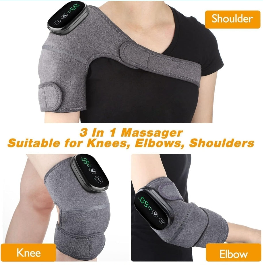 3 in 1 Knee Massager, Hot Compress Knee/Elbow/Shoulder Massager to Relieve Joint Pain with 3 Modes