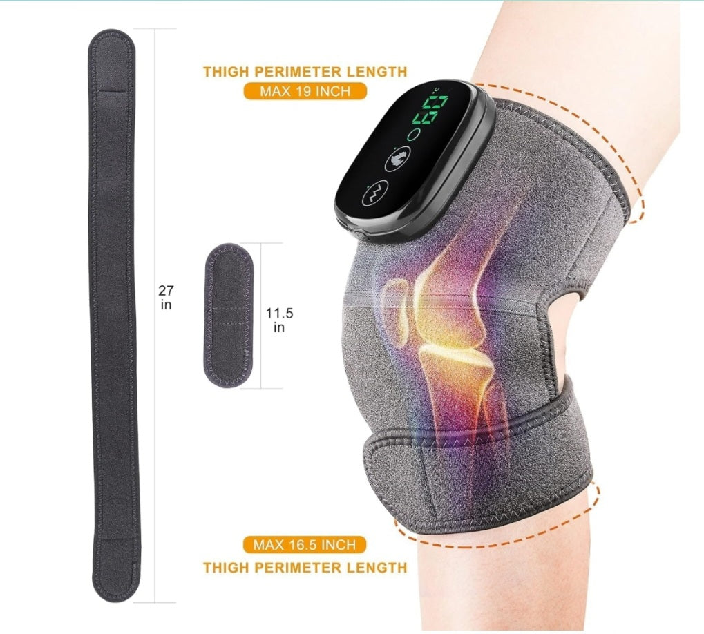 3 in 1 Knee Massager, Hot Compress Knee/Elbow/Shoulder Massager to Relieve Joint Pain with 3 Modes