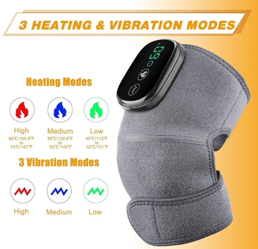 3 in 1 Knee Massager, Hot Compress Knee/Elbow/Shoulder Massager to Relieve Joint Pain with 3 Modes